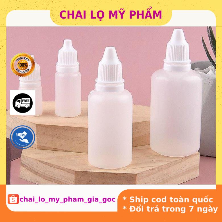 Lọ Nhựa ❤ GIÁ TỐT NHẤT ❤ Vỏ chai lọ nhỏ mắt 5ml,10ml,20ml Granty chiết dược phẩm , chai lọ mỹ phẩm , chai chiết mực .