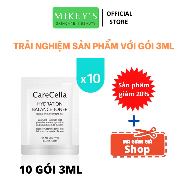 TONER KIỀM DẦU Carecella Mikeybeauty92 SE KHÍT LỖ CHÂN LÔNG cho da dầu mụn Hàn Quốc (120 ml)