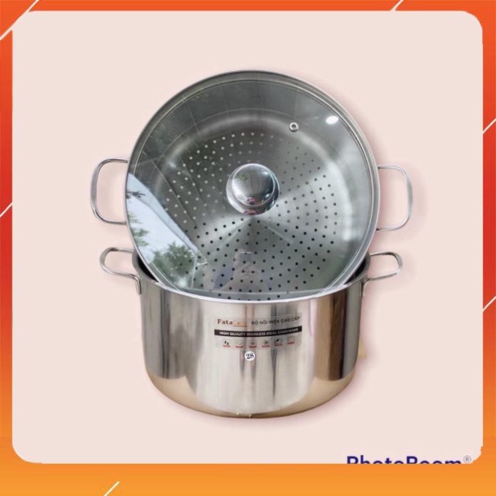 Nồi xửng hấp Fata Cook inox,hấp bánh bao,gà,cá,xôi đường kính 28cm sử dụng mọi loại bếp YENTHUA941