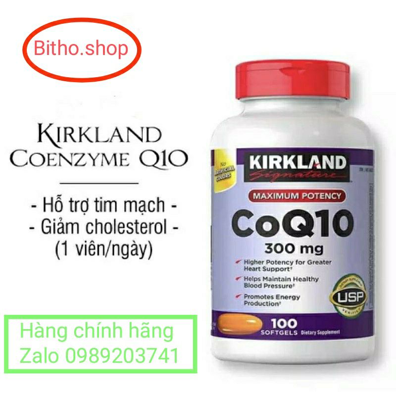[Date 10/24] Viên uống tim mạch, mỡ máu CoQ10 300mg Kirkland 100 viên