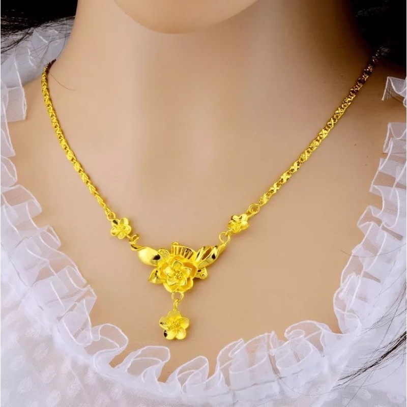 dây chuyền cô dâu dát vàng 9999