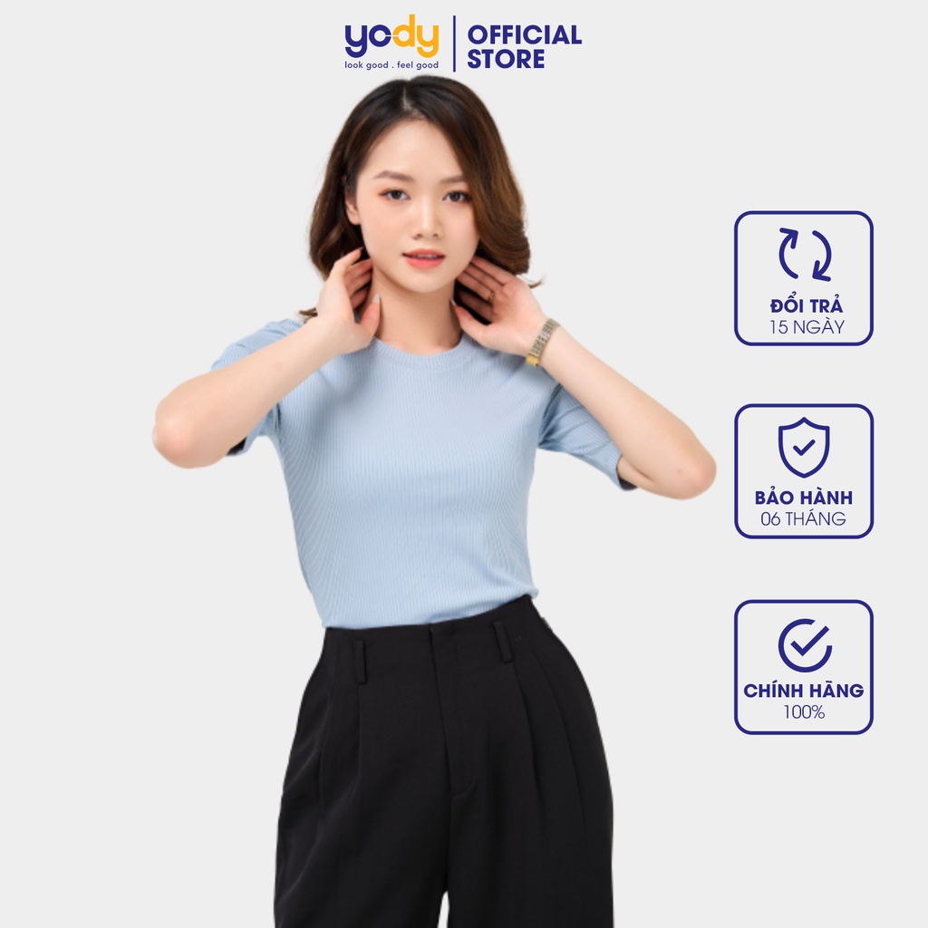 Áo thun nữ Yody cổ tròn tay lỡ mềm mịn trẻ trung ATN4272