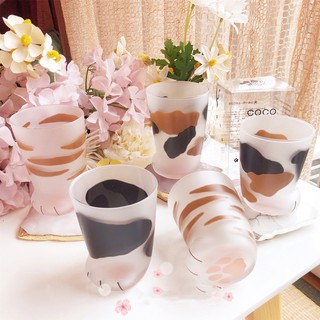 Cốc Thủy Tinh Thiết Kế Hình Chân Mèo Đáng Yêu