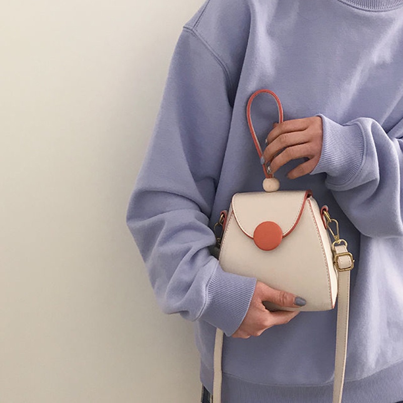 Túi Đeo Chéo Hình Vuông Cỡ Nhỏ Phối Dây Đeo Sợi Xích Phong Cách Phương Tây Thời Trang