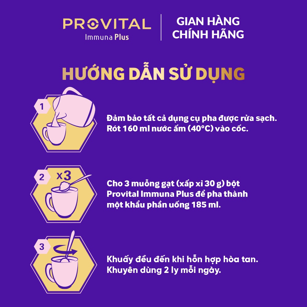 Bộ 2 Hộp sữa Provital Immuna Plus 960G - Giúp tăng cường hệ miễn dịch