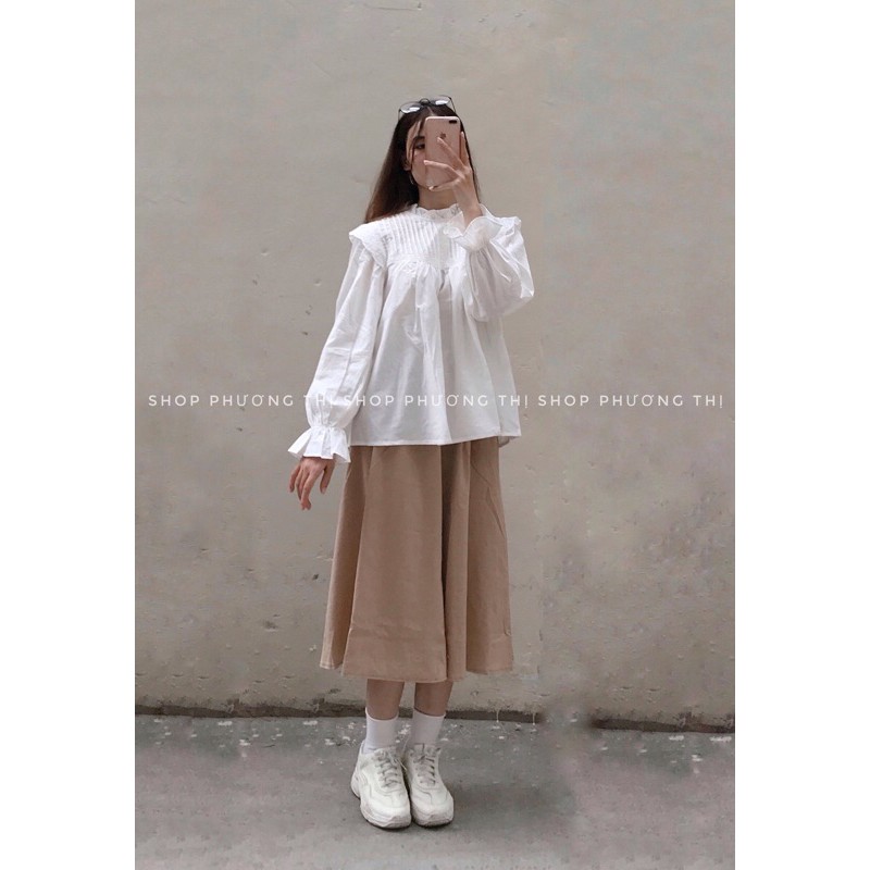 Chân váy hàn quốc chất đũi dáng xoè (hình thật shop chụp)