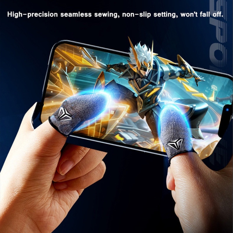 1 / 2 Cặp Bao Ngón Tay Chống Mồ Hôi Thoáng Khí Cho Chơi Game Điện Thoại Cảm Ứng