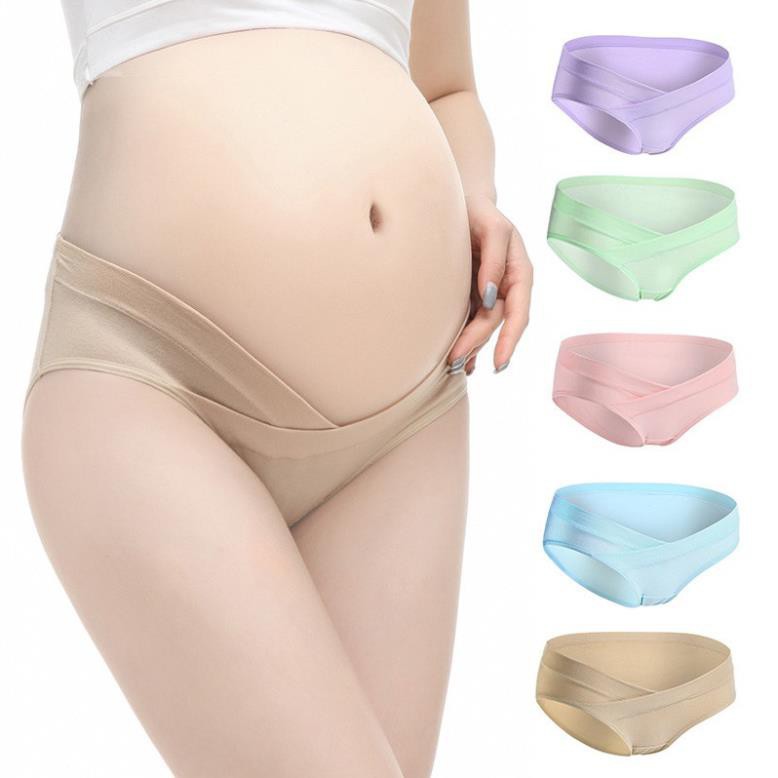 Quần lót Cotton CẠP CHÉO không đường may thông hơi cao cấp ép lạnh cho bà bầu