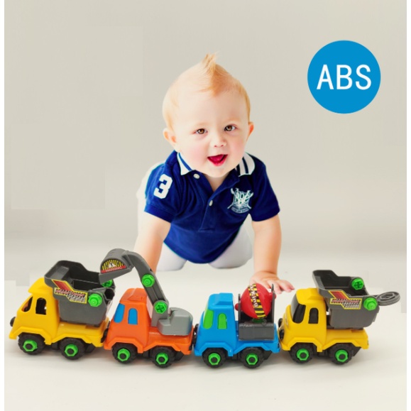 Ô tô lắp ghép kèm tua vít bộ 6 xe cho bé khám phá sáng tạo