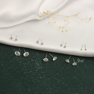 Bông tai Senyda Jewelry mặt hình nụ hột 4 chấu 2mm đến 8mm bạc 925 BT199