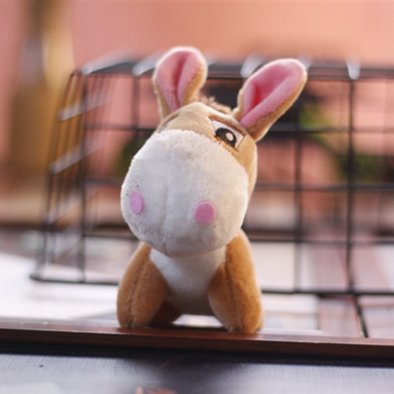 Móc khóa hình lạc đà nhồi bông mềm mại màu cầu vồng xinh xắn