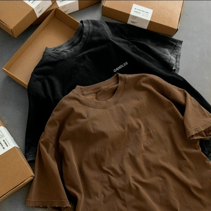 Áo phông unisex wash 2 mặt Solution Candles Studio