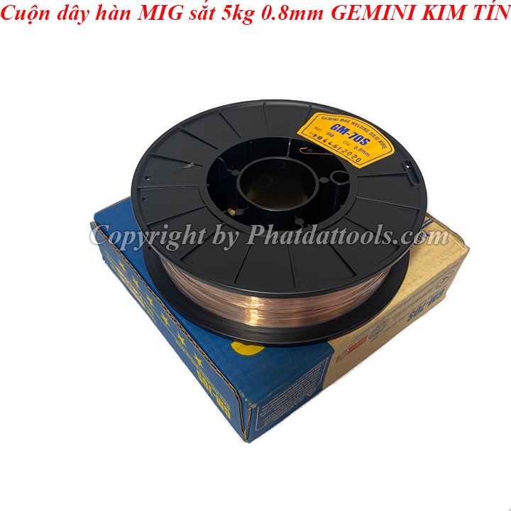 Dây hàn Mig 5kg dùng khí GM-70S Kim Tín - Đường kính 0.8mm - Hàng tốt, Chính Hãng - Chất Lượng Cao