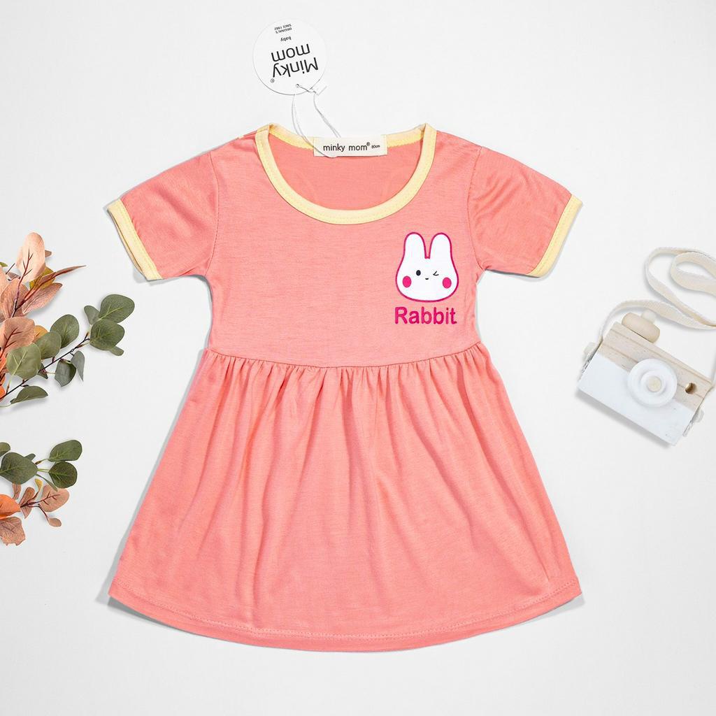 [Bé 7-17kg] Váy/ đầm in thỏ thun lạnh mềm mịn mát cho bé gái từ 7-17kg