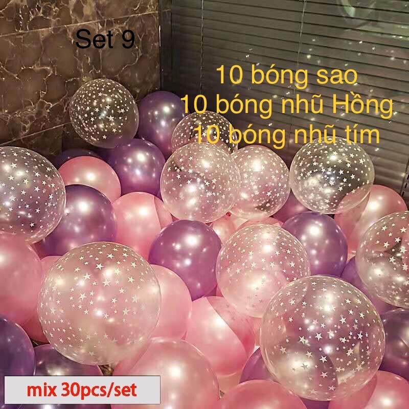 Set 30 Bóng mix màu trang trí sinh nhật sự kiện