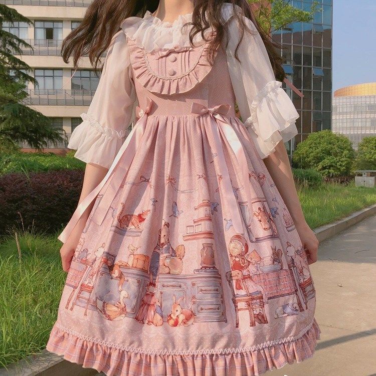 Áo Sơ Mi Voan Tay Loe Dáng Rộng Phong Cách lolita Dễ Thương Thời Trang Xuân Hè Cho Nữ