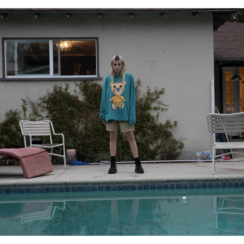 Áo thun tay dài in hình gấu DREW form rộng unisex nam nữ | BigBuy360 - bigbuy360.vn