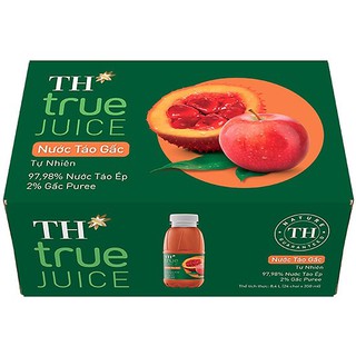 NƯỚC TÁO GẤC TỰ NHIÊN (97,98% NƯỚC TÁO ÉP, 2% GẤC PUREE) - TH TRUE JUICE 350ml x 24 chai
