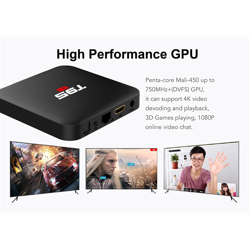 Đầu thu Android 7.1 Smart TV Box T95 S1 2GB+16GB S905W 2.4GHz WiFi 4K