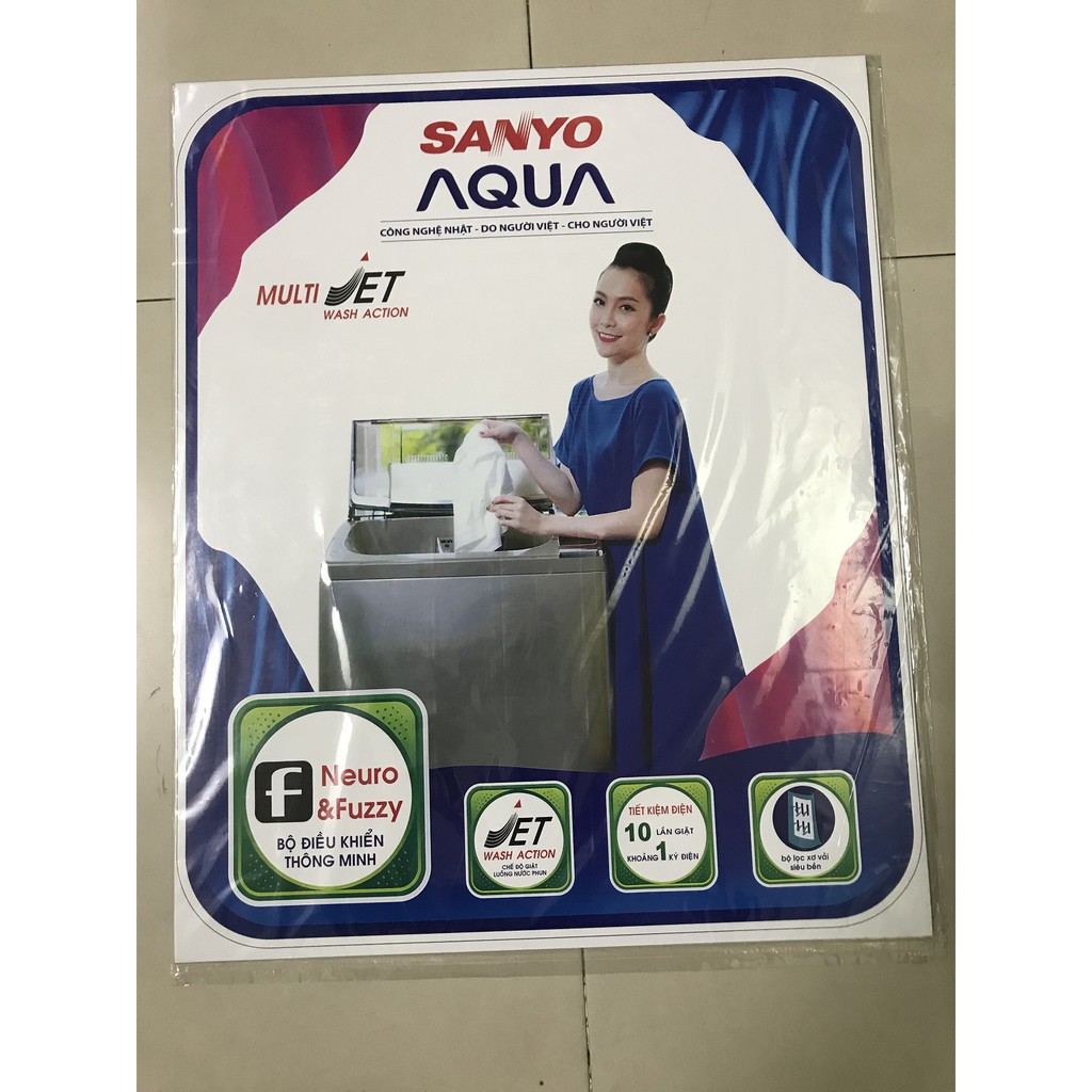 Combo 10 tem dán máy giặt Sanyo Aqua/ Combo 10 miếng dán máy giặt Sanyo (phần 1)