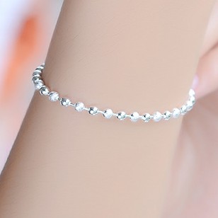 Lắc tay nữ dây bi nhỏ đơn giản xi bạc 925 trắng sáng dễ thương - namimi