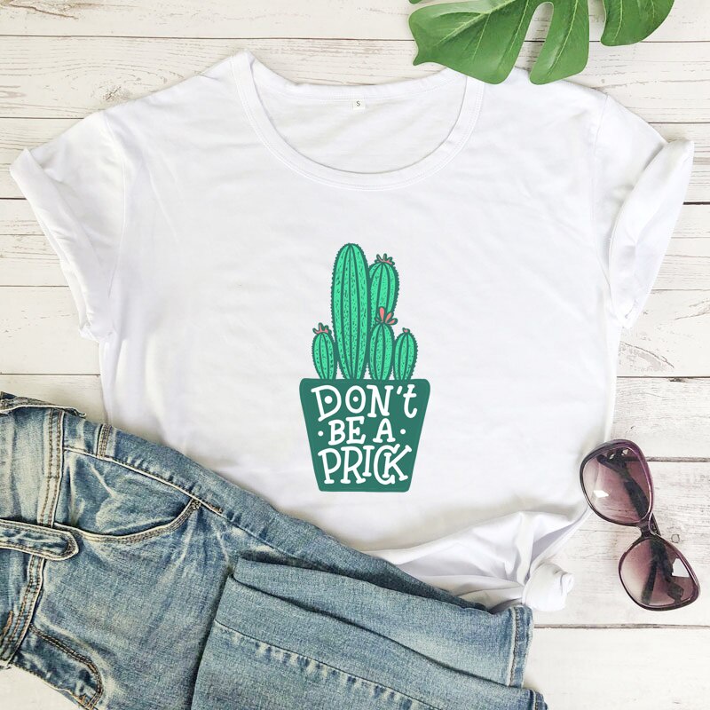 Áo thun nữ tay ngắn in chữ Don't Be A Prick vui nhộn dễ thương