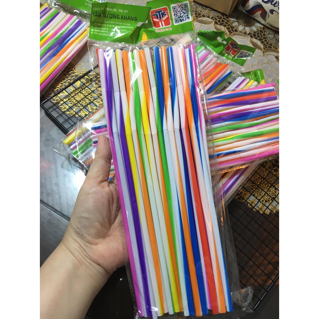 Ống Hút Cong Nghệ Thuật ( 1 Gói 50 Ống )