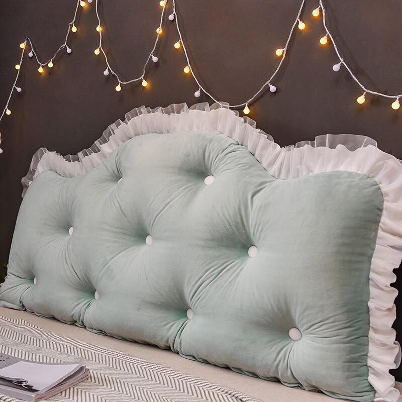 Gối tựa đầu giường mẫu hoàng đính khuy tai thỏ kích thước 1.5m và 1.8m