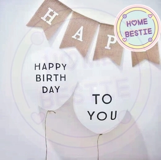 [Sẵn & Quá Xinh] 2 Cái Bong Bóng Sinh Nhật. Bóng Thổi Happy Birthday To You Style Hàn Quốc. VP0006