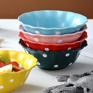 Mua Tô sứ - Bát tô miệng loe họa tiết chấm bi xinh xắn nhiều màu sắc - trang trí căn bếp của bạn