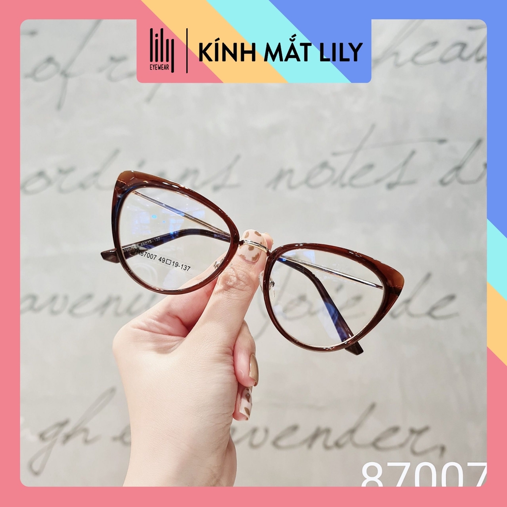 Gọng Kính Nữ Mắt Mèo Cao Cấp Lilyeyewear Chất Liệu Nhựa Cứng Cáp Màu Sắc Thời Trang 87007