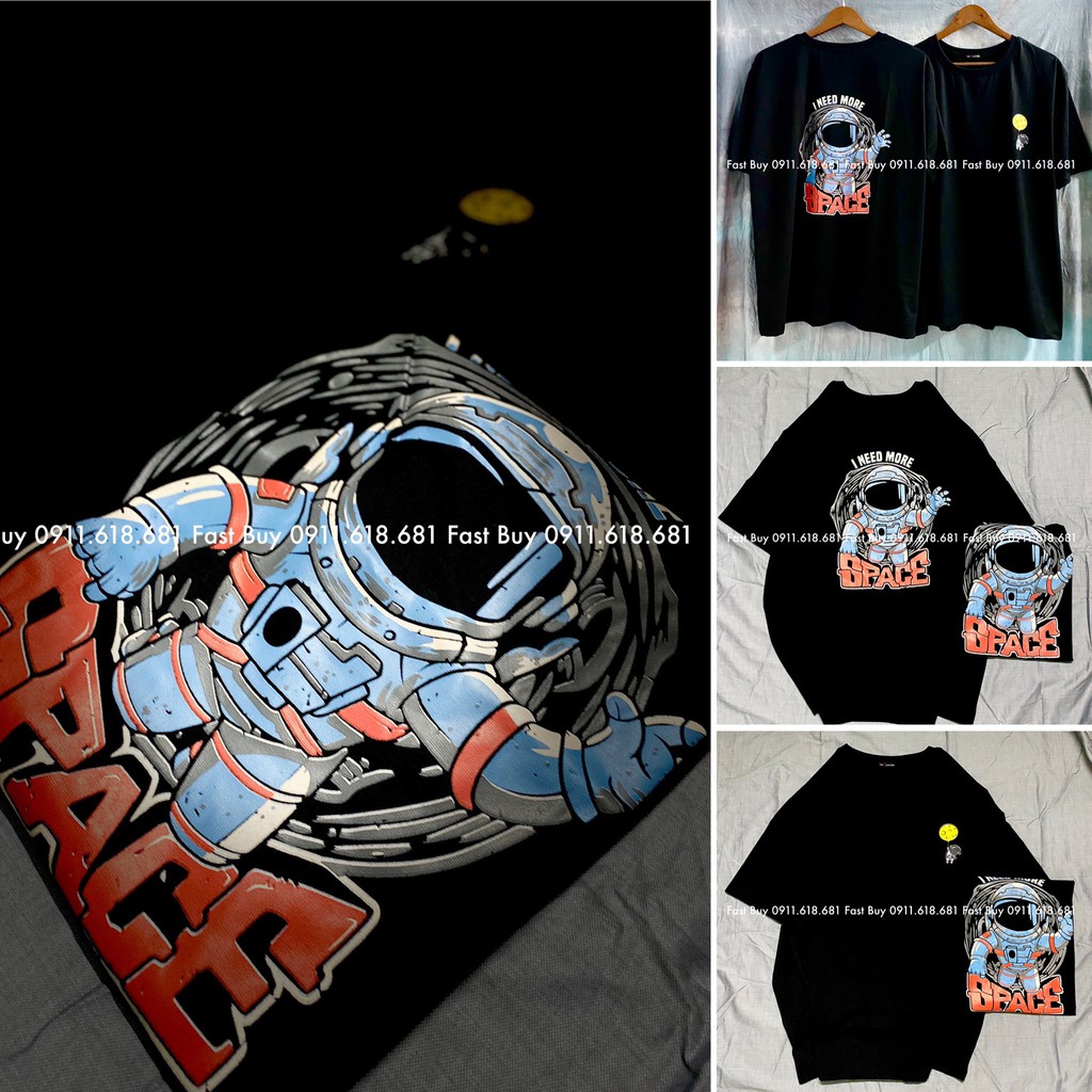 Áo thun nam nữ cotton tay lỡ phông rộng unisex siêu đẹp hình thật không gian cá tính