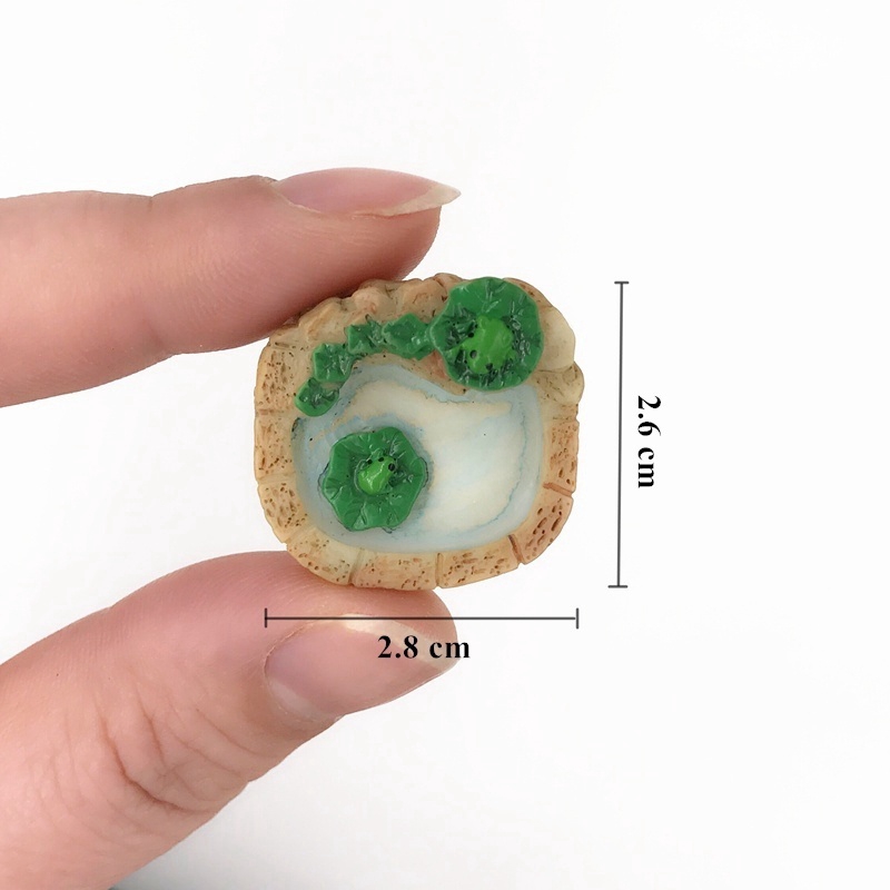 Bộ 3 mô hình hồ ếch / hồ lá sen / hồ hoa sen mini trang trí tiểu cảnh