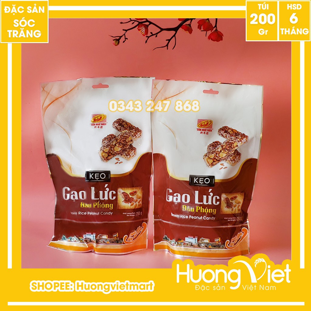 Kẹo gạo lức đậu phộng Tân Huê Viên 200g luca333