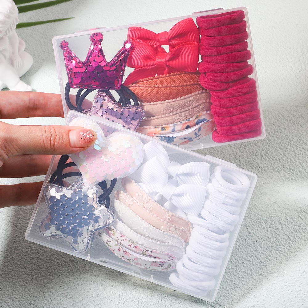 KIDSBOWS Set Băng Đô + Kẹp Tóc Đính Kim Sa Thời Trang Cho Bé Gái