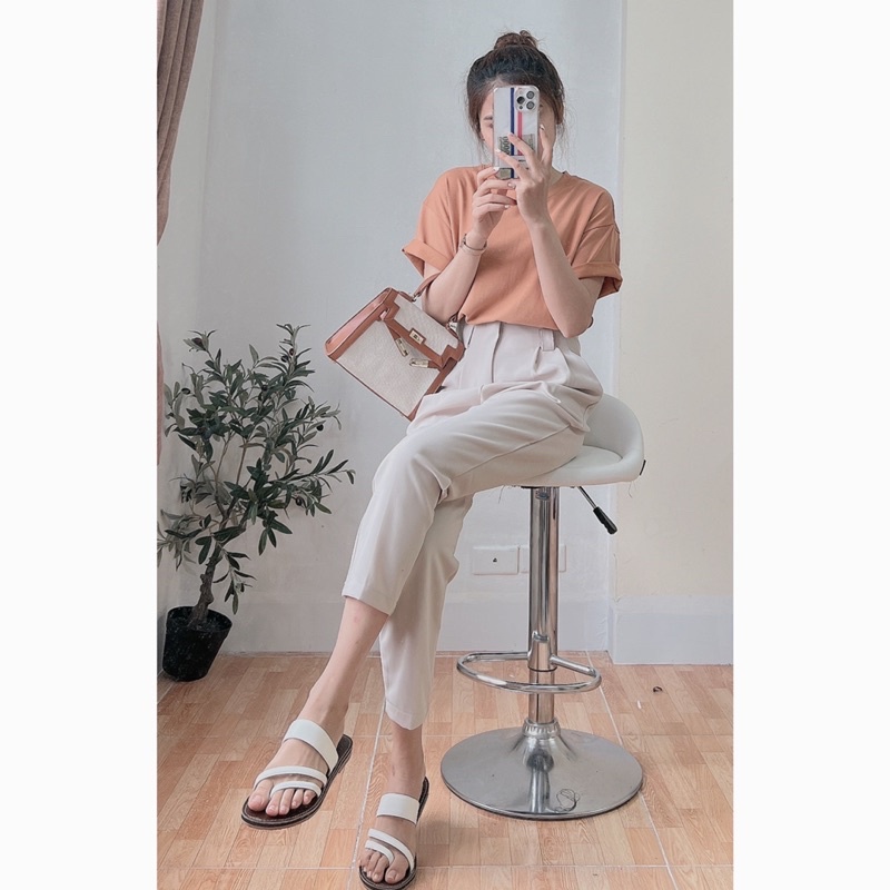 Quần baggy vải nữ thiết kế form vừa vặn đẹp chất lụa kate hàn tặng kèm đai sẵn