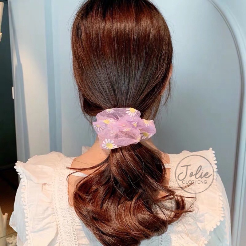 Dây Cột Tóc Vải Scrunchies Phồng To Cực Đẹp