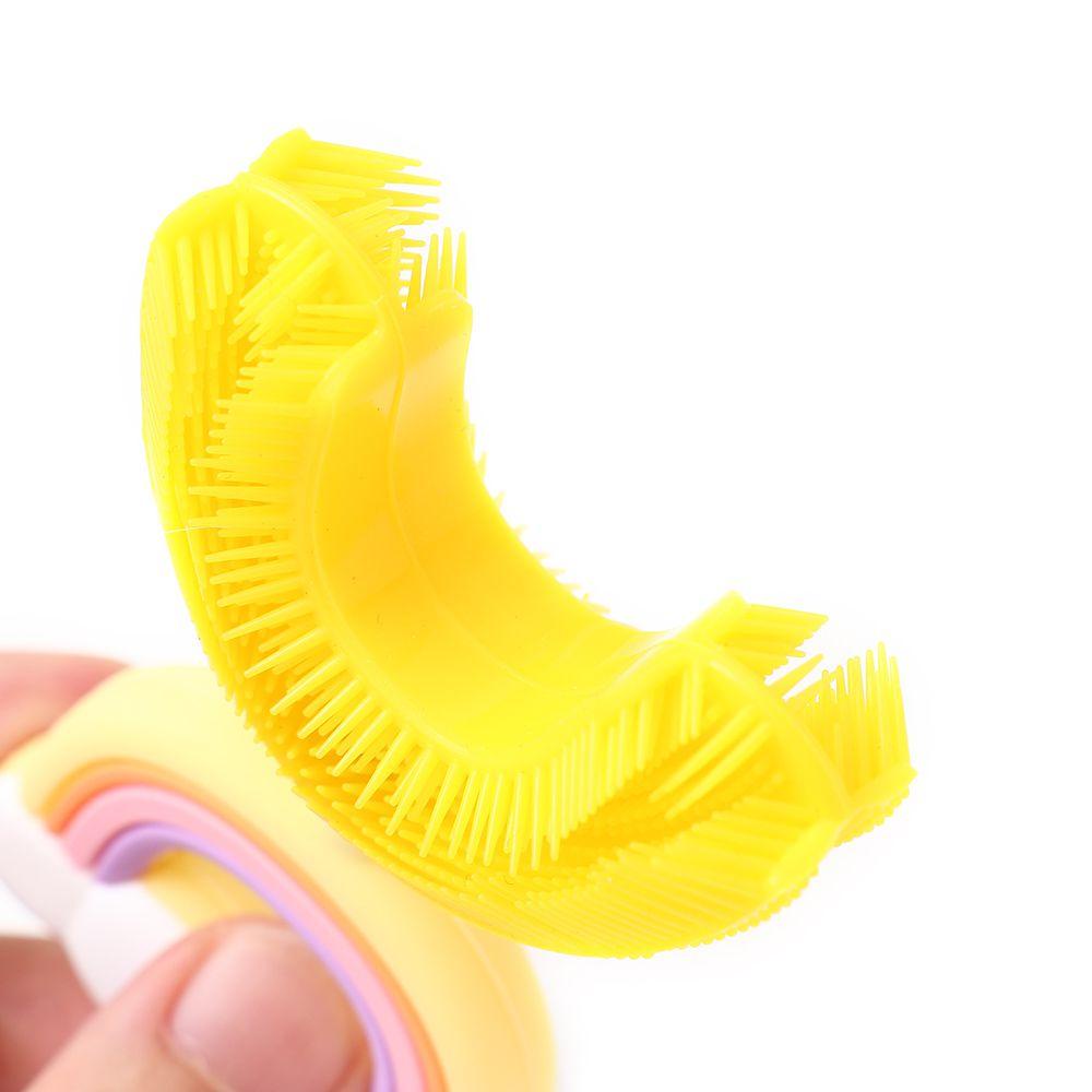 NIUYOU Bàn Chải Đánh Răng Mềm Mại Hình Chữ U Màu Cầu Vồng Cho Bé
