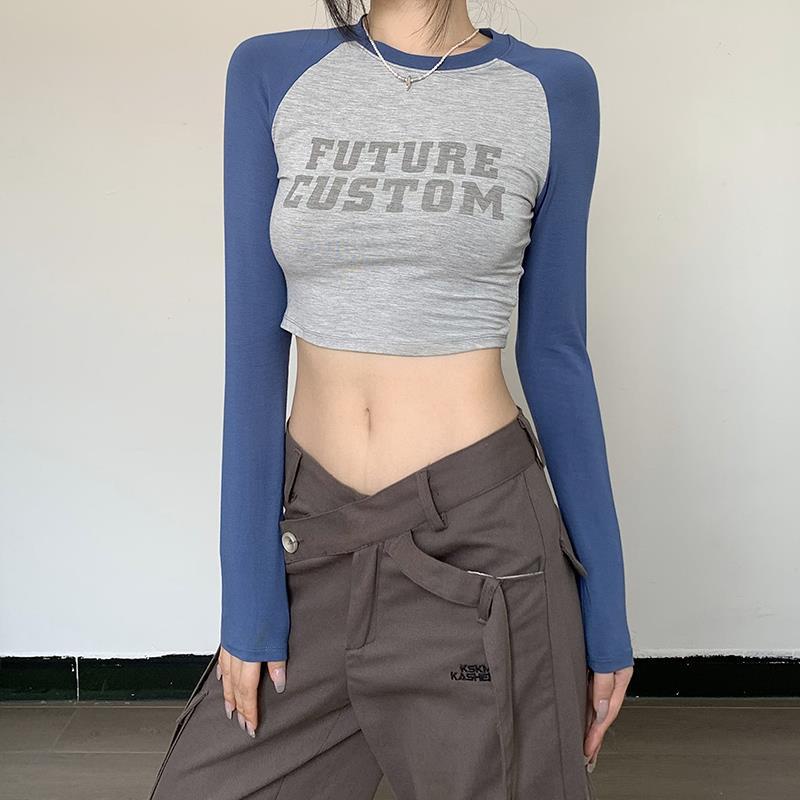 Áo Thun Tay Dài Cổ Tròn In Chữ Thời Trang Cho Nữ