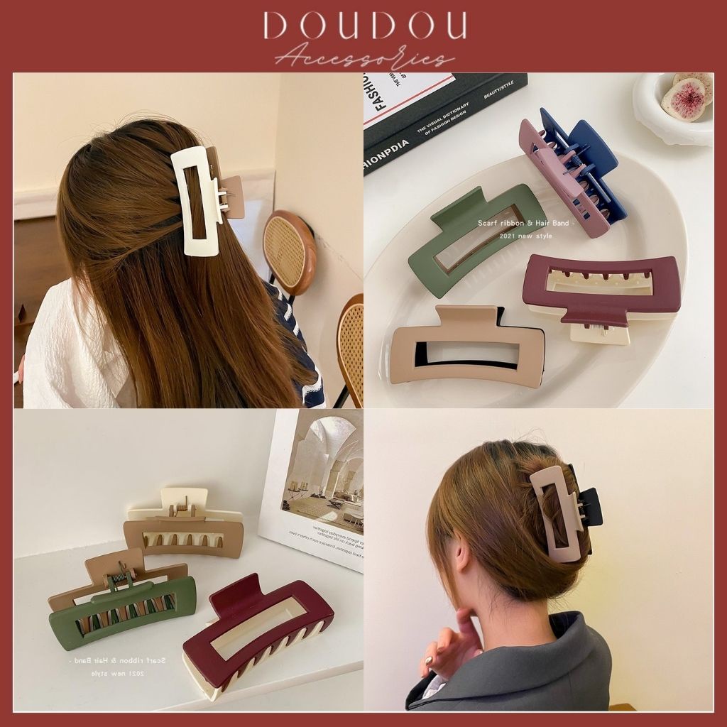 Phụ kiện kẹp tóc xinh DOUDOU Cặp tóc Kẹp càng cua nữ Hàn Quốc mix hai màu thời trang ZJ021