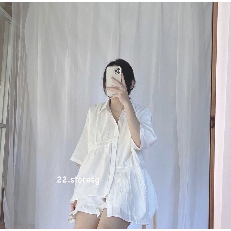 áo sơ mi cúc lệch cực xinh