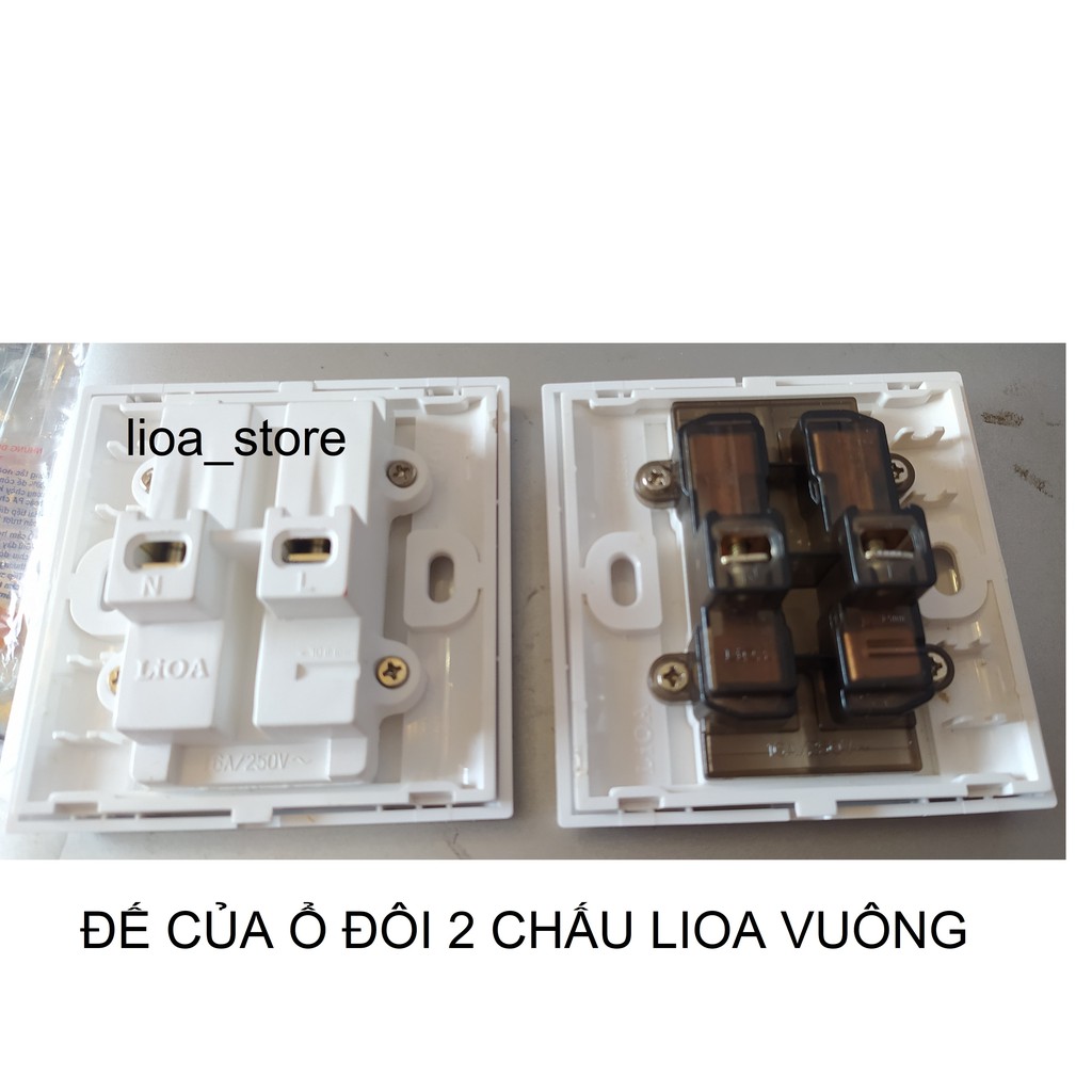 Ổ CẮM ( ĐƠN VÀ ĐÔI ) 2 CHẤU  VUÔNG LiOA