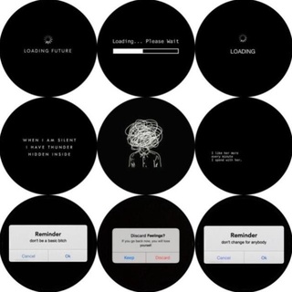 BZZ Giá đỡ điện thoại popsocket chủ đề aesthetic màu đen
