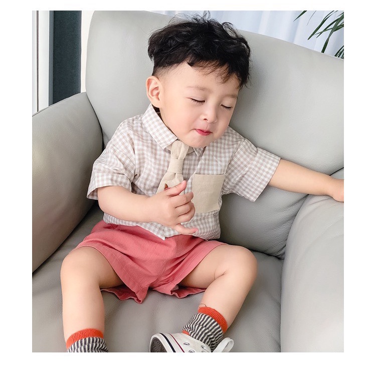 Sét áo kẻ đũi mềm quần đũi xước mềm đẹp Kèm cà vạt thêu