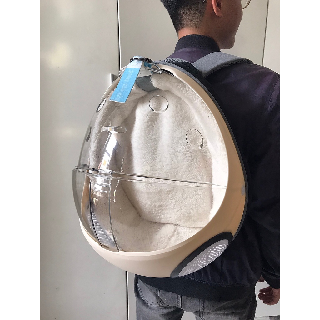 Balô Mèo Phi Hành Gia, Balo Chó Mèo Nắp Trong Suốt Hình Bọ Rùa