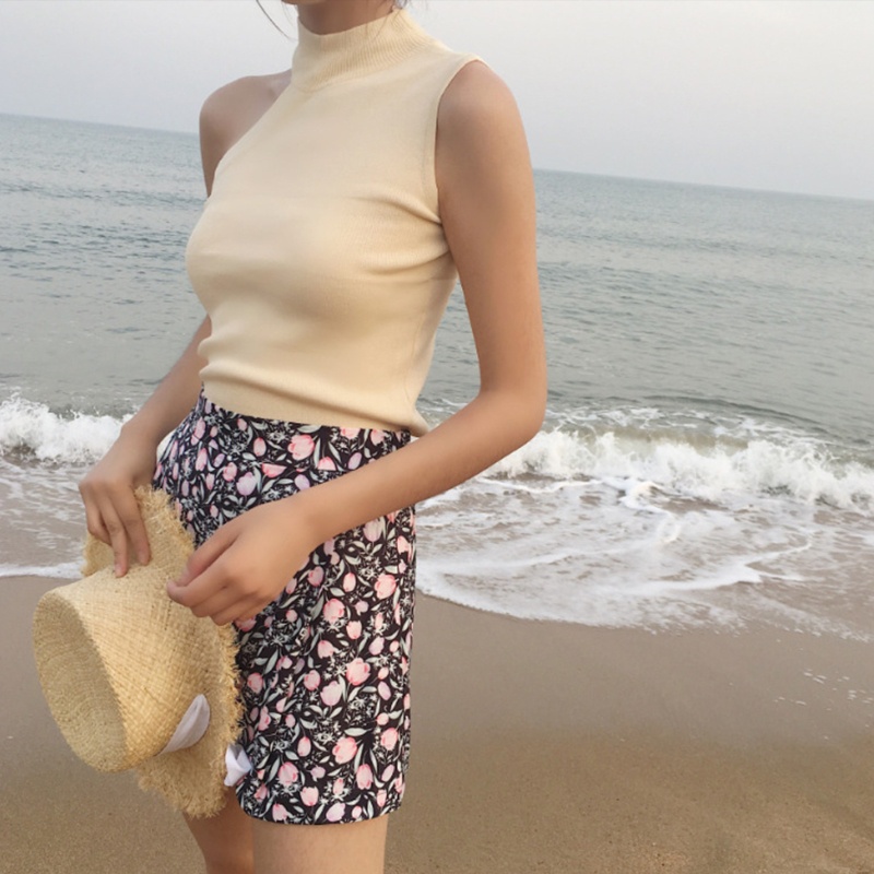 Áo Croptop Dệt Kim Không Tay Thời Trang Dành Cho Nữ