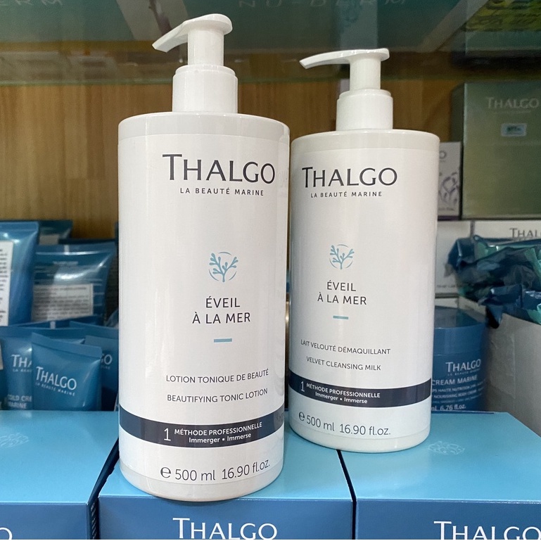 Nước hoa hồng dành cho mọi loại da Thalgo Velvet Beautifying Tonic Lotion 500ml Pháp
