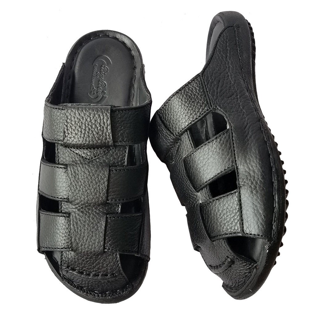 Dép Bít Mũi Nam Da Bò Thật BIGBEN Cao Cấp DN331