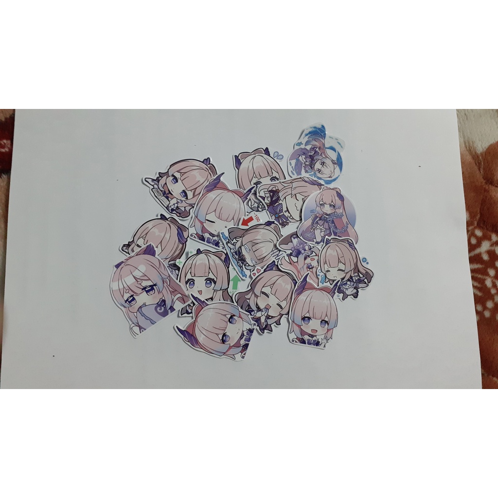 - Set 10/15 Sticker Sangonomiya Kokomi hình dán chibi game genshin dán trang trí decor siêu đẹp