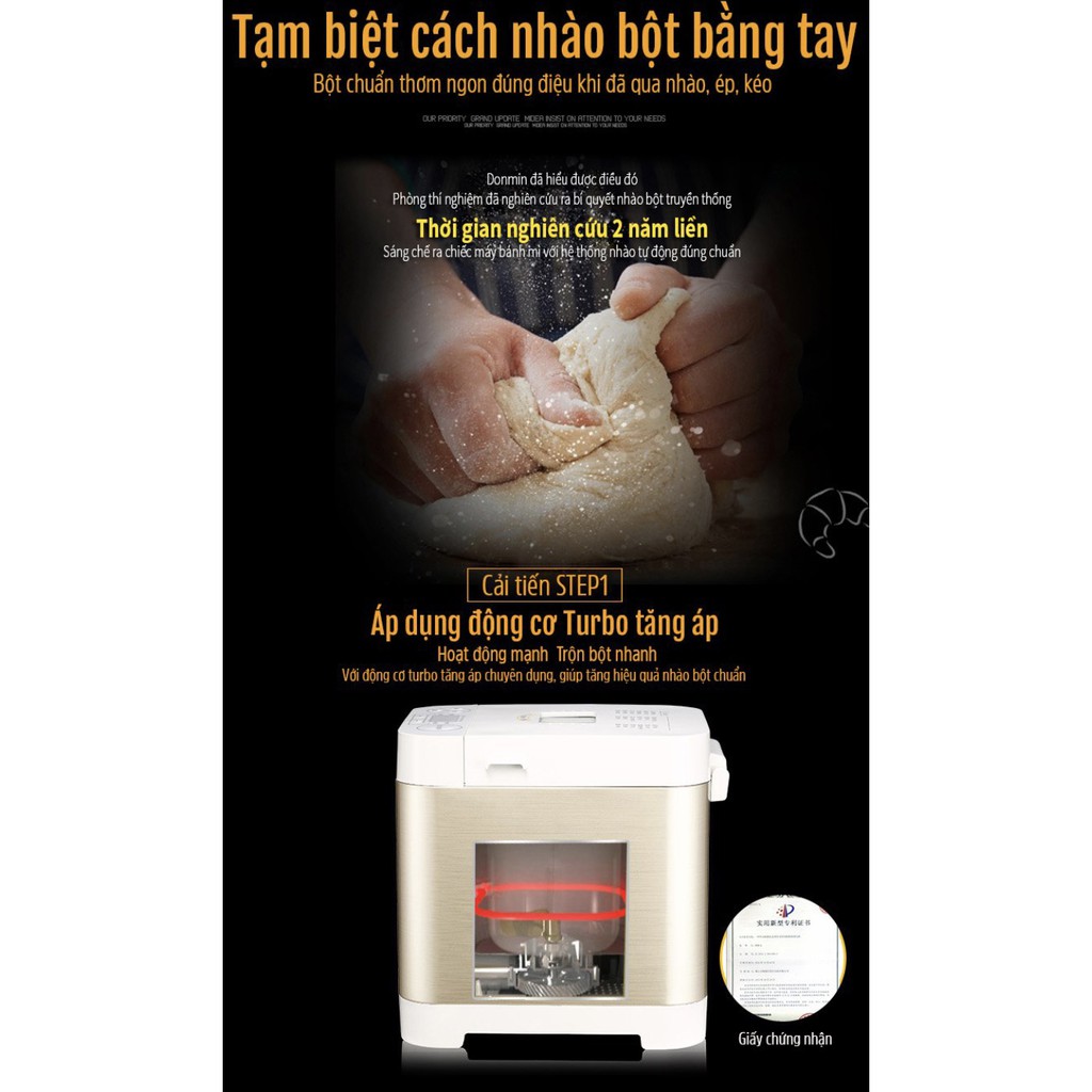 Máy làm bánh mì tự động Donlim DL-T06A